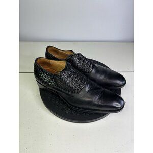 Paul Frederick Dress Shoes Sz 9 M Mens Black Textured Leather